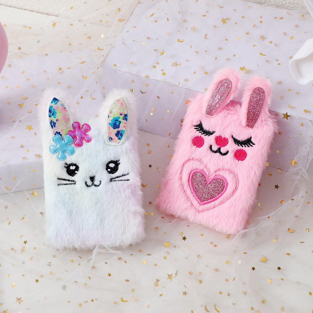 Wholesale Portable Mini Cartoon Plush Bunny Notebook